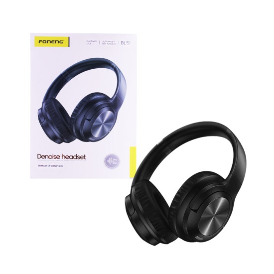 Foneng Wireless Headphone BL51 ANC+ENC Noise Canceling Black